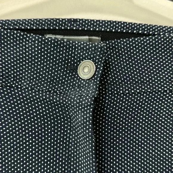 Navy Blue Polkadot Zip Front Stretch Pants Size 10 - Picture 6 of 11